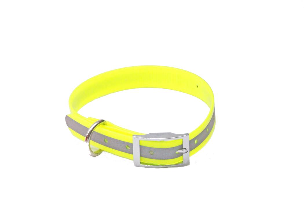 YELLOW REFLECTIVE TRANSLUCENT BIOTHANE COLLAR