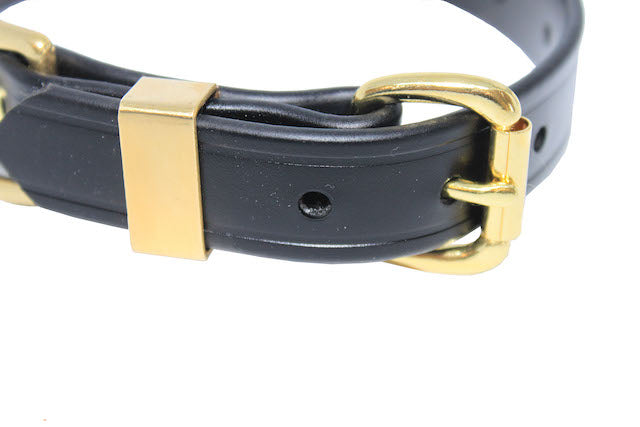 GROOVED DRESSED LEATHER LOOK  BIOTHANE COLLAR