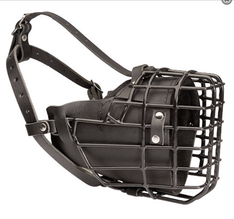 Wire Caged Leather Muzzle